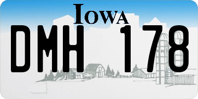 IA license plate DMH178