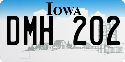 IA license plate DMH202