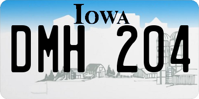 IA license plate DMH204