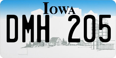IA license plate DMH205