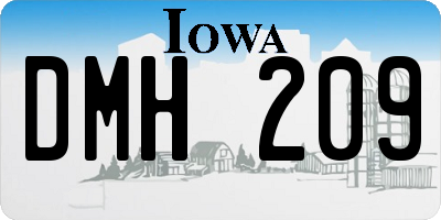 IA license plate DMH209
