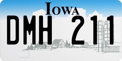 IA license plate DMH211