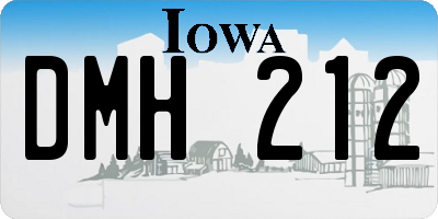 IA license plate DMH212