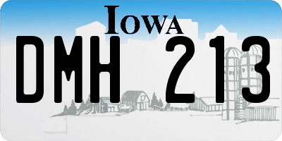 IA license plate DMH213