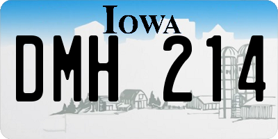 IA license plate DMH214