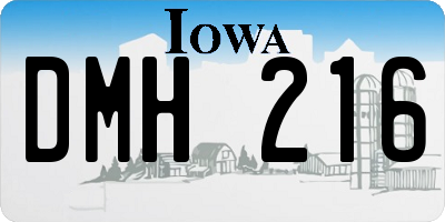 IA license plate DMH216