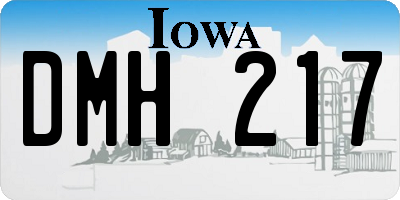 IA license plate DMH217