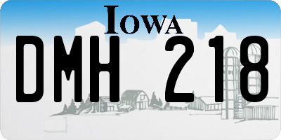 IA license plate DMH218