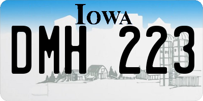 IA license plate DMH223