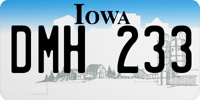 IA license plate DMH233