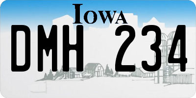 IA license plate DMH234