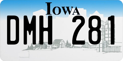 IA license plate DMH281