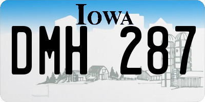 IA license plate DMH287