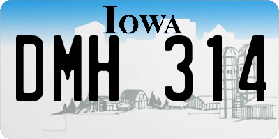 IA license plate DMH314