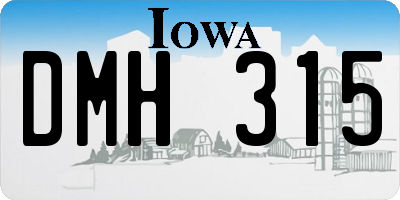 IA license plate DMH315