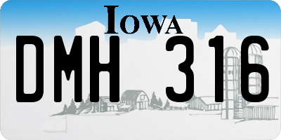 IA license plate DMH316