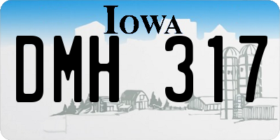 IA license plate DMH317