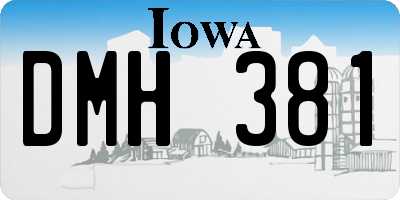 IA license plate DMH381