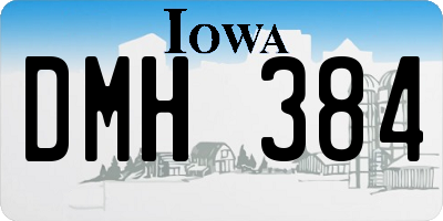 IA license plate DMH384