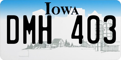 IA license plate DMH403