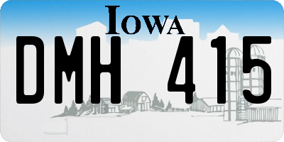 IA license plate DMH415