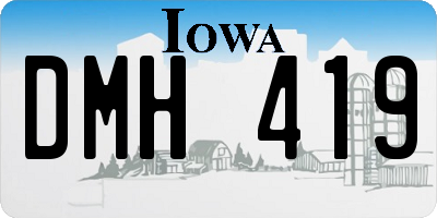 IA license plate DMH419