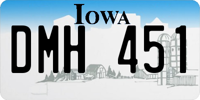 IA license plate DMH451