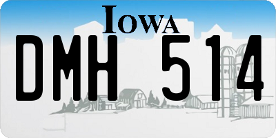 IA license plate DMH514