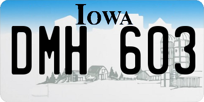 IA license plate DMH603