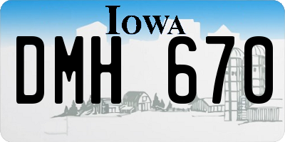 IA license plate DMH670