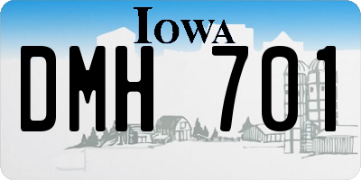 IA license plate DMH701