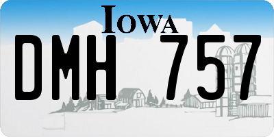 IA license plate DMH757