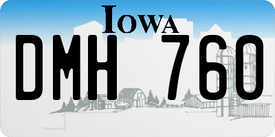 IA license plate DMH760