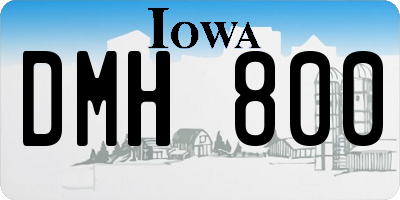 IA license plate DMH800