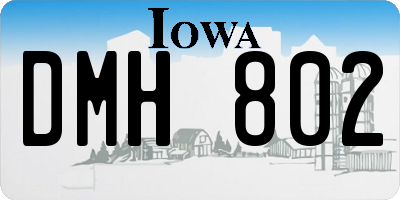 IA license plate DMH802