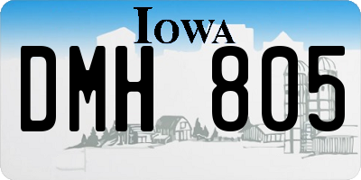IA license plate DMH805