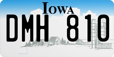 IA license plate DMH810