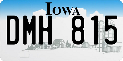 IA license plate DMH815