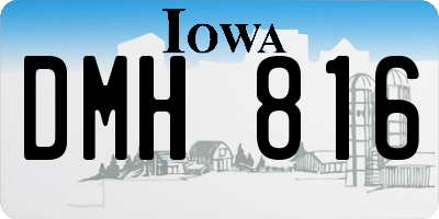 IA license plate DMH816