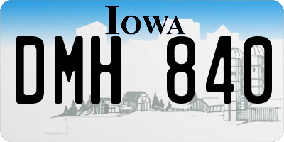 IA license plate DMH840