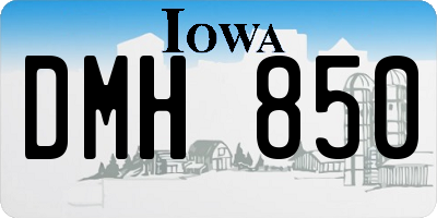 IA license plate DMH850