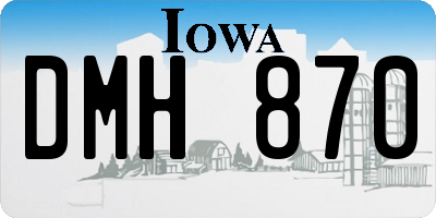 IA license plate DMH870