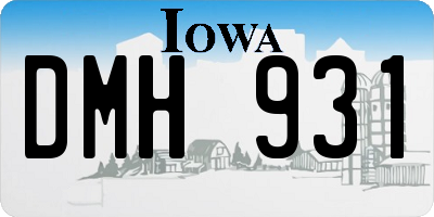 IA license plate DMH931