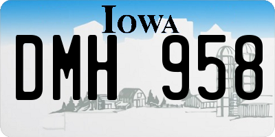 IA license plate DMH958