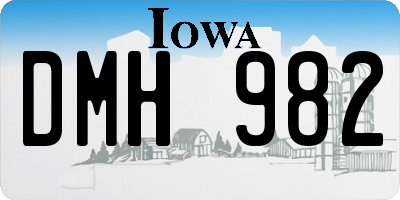 IA license plate DMH982