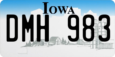 IA license plate DMH983
