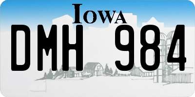 IA license plate DMH984