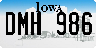 IA license plate DMH986