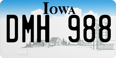 IA license plate DMH988