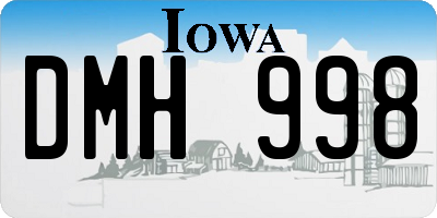 IA license plate DMH998